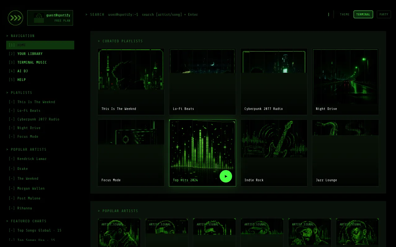 Spotify for Hackers screenshot
