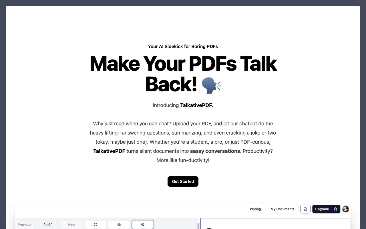 TalkativePDF screenshot